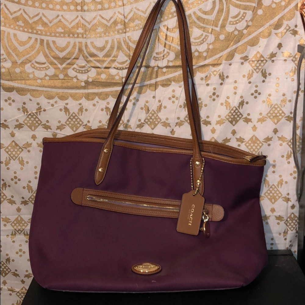 Purple/Maroon Coach purse/tote
